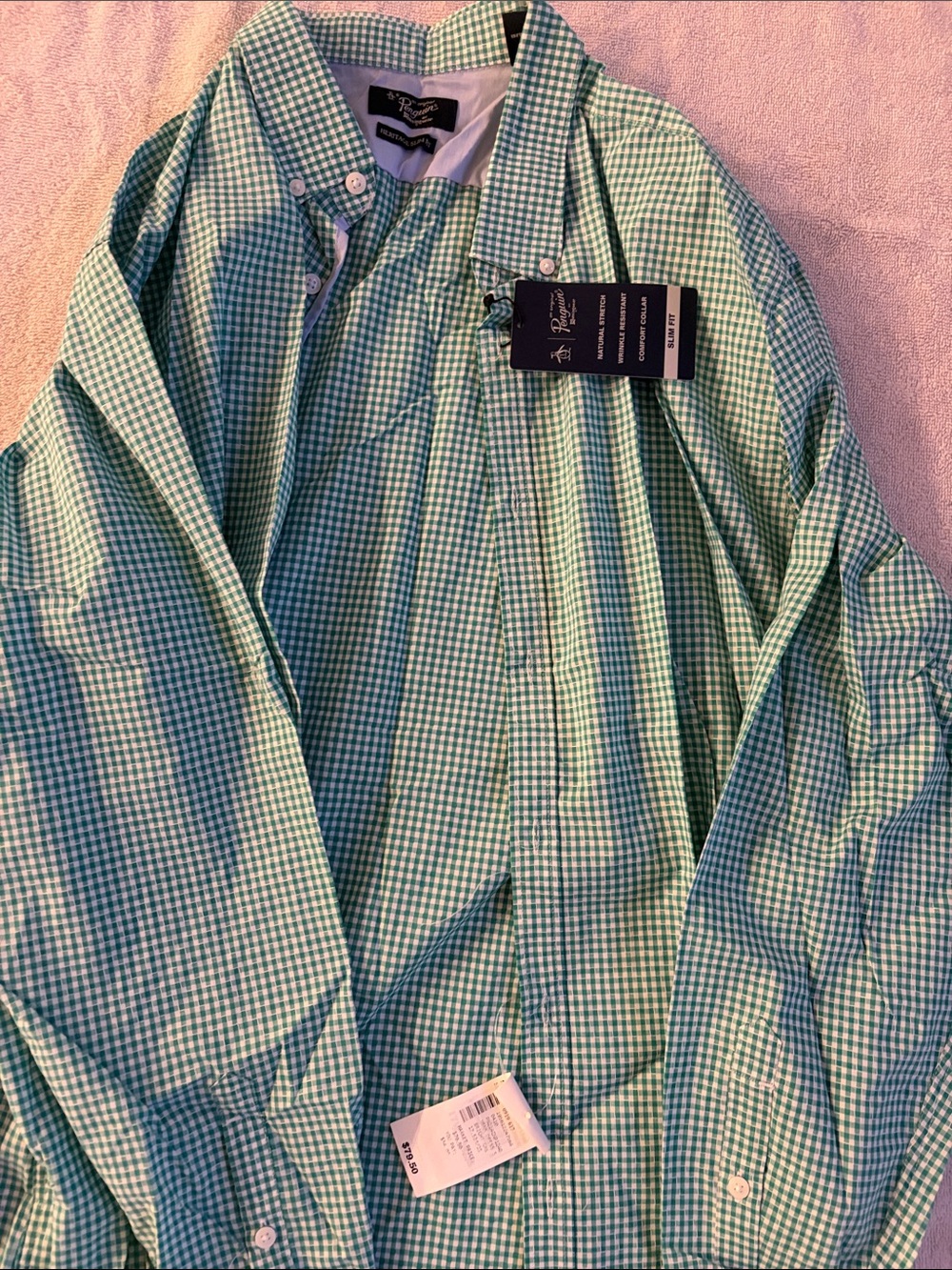 Penguin Green Gingham Button-Up Shirt